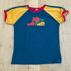 Omighty Tee Shorts Sleeves Size S Blue Yellow Red